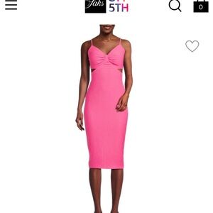 NWT Guess Pink Cutout Midi Dress Size 10